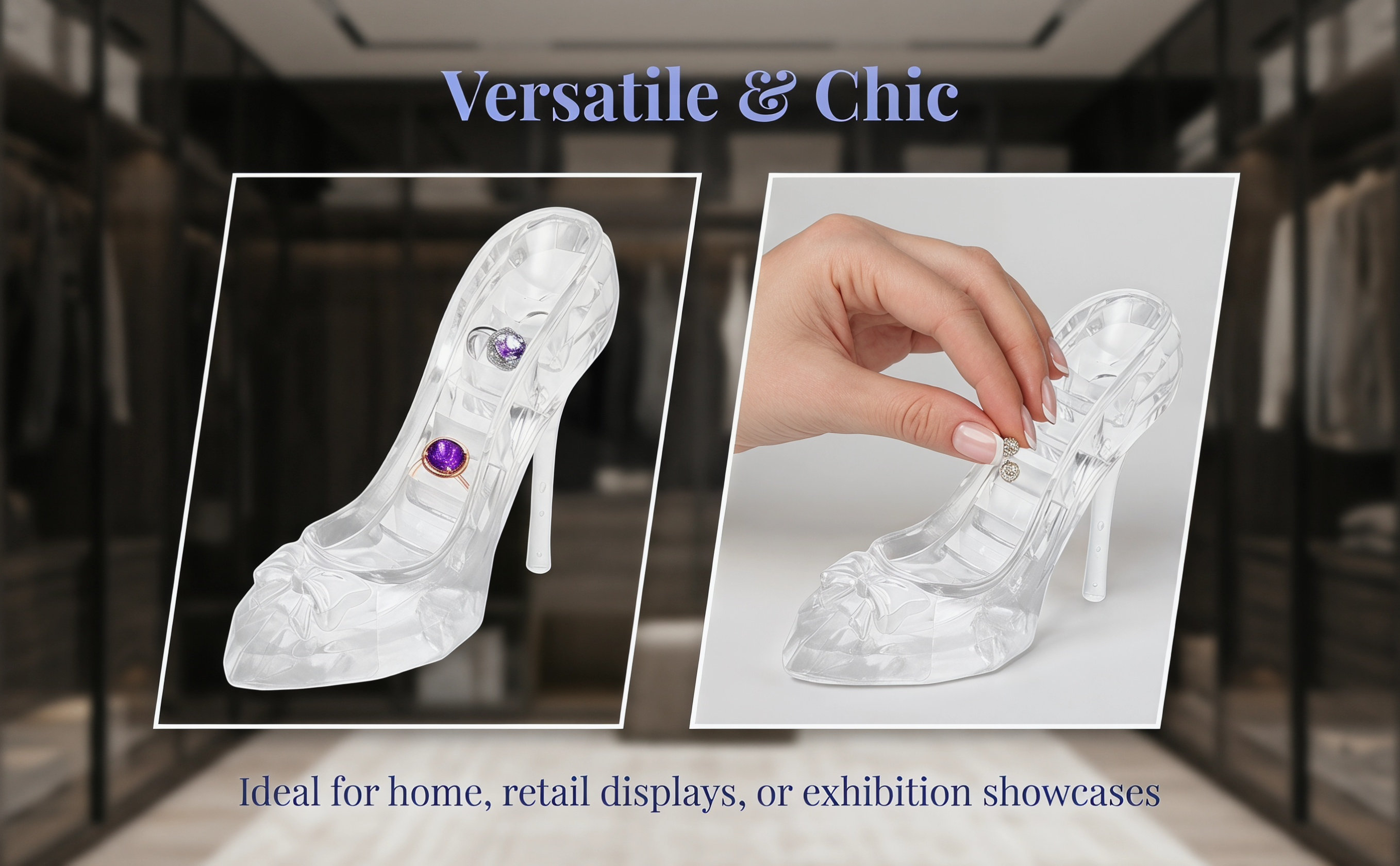 Shoe Box Display - Caixa Organizadora de Joias para Exposição,