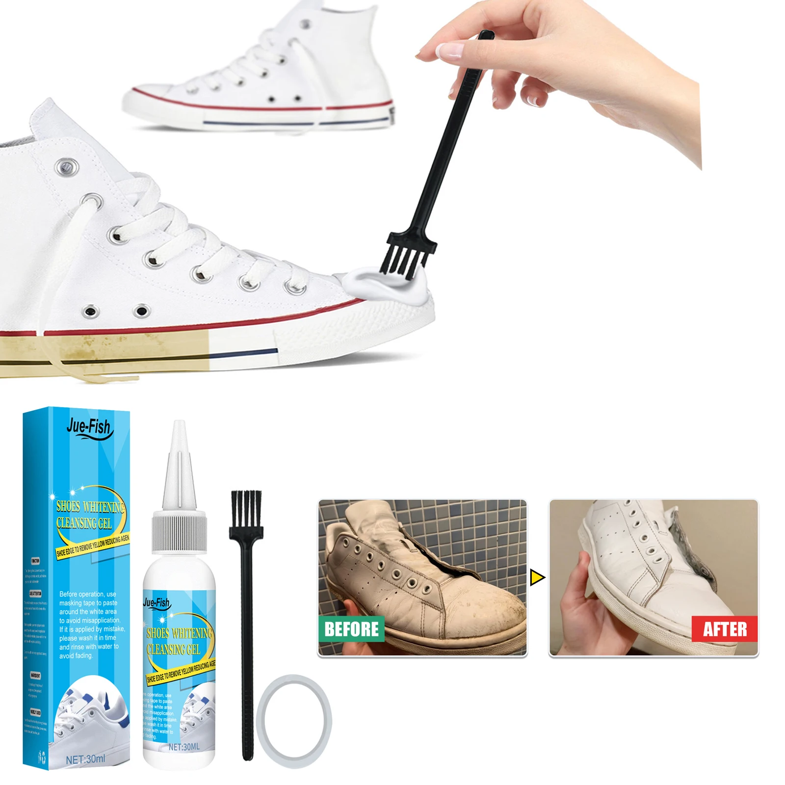 Sneaker Care Cleaning Kit - Sapatos brancos Gel De Limpeza, Removedor