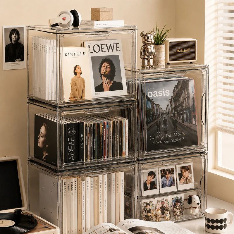 Shoe Box Display - Caixa Organizadora Transparente para Livros, Álbuns,